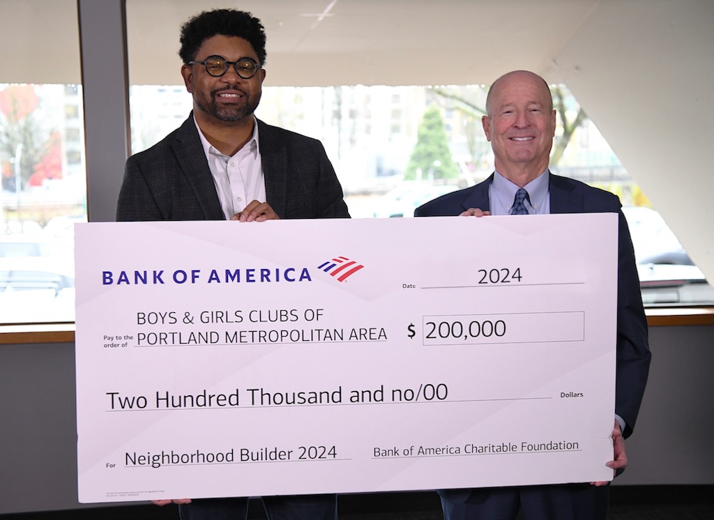 Boys & Girls Clubs of Portland accept their $200,000 award check